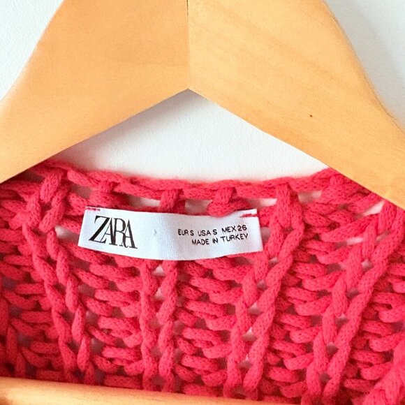 Zara Sleeveless Cropped Knit Sweater Vest Red Blogger Fav Size Small - Picture 8 of 10